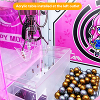 Machine à griffes à capsules en acrylique pour jeu de la balle porte-bonheur, avec système de modification pour distributeur de jetons