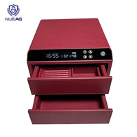 Caja de Joyería de Lujo de Alta Gama con Diseño de Cuero Completo, Caja Fuerte con Cajón y Desbloqueo por Huella Dactilar