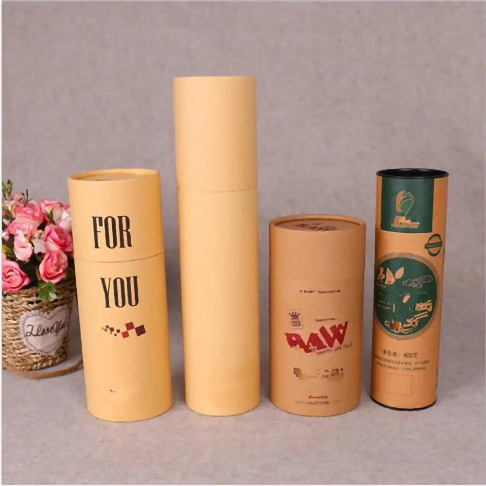 Contenedor de cartón ecológico personalizado, tubo de papel de calidad alimentaria, embalaje de papel Kraft