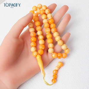 Nuovo Arrivo: <span class=keywords><strong>Rosario</strong></span> in Ambra, Perle in Pietra Naturale da 10mm, Bracciale di Preghiera Musulmano, Collana Religiosa con 45 Perle per Uomo - Product Image 6