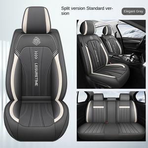 Housse siège luxe cuir couvre chaises voiture rouge housse de siège de voiture sièges ensemble complet - Product Image 6