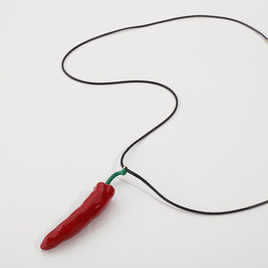 Collier superposé en émail imitation légumes, style européen et américain, design simple, avec pendentif mignon en forme de piment rouge YEHHY - Product Image 5