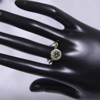 Bijoux fins OEM Or blanc 18 carats 0,52 ct Diamant 1,23 ct Bague en tsavorite verte démoïde Classique 3.74g pour mariage Bijoux de confiance