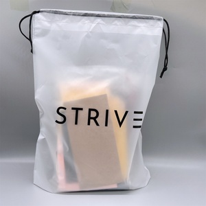 Frosted EVA <span class=keywords><strong>PVC</strong></span> túi du lịch bó túi đồ lót vớ dây kéo bao bì lưu trữ túi nhựa in logo - Product Image 2