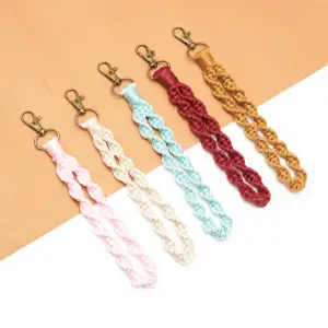 2023 New Colorful Design Handcrafted Braided Colorful Macrame Tassel Keychain