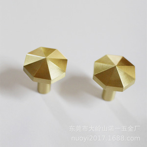 Octagonal <b>Copper</b> Furniture Handle 30x32x33mm Chinese Style Cabinet <b>Knob</b> Durable - Product Image 1
