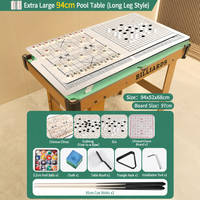 Table de billard pliable en bois pour enfants et adultes, 4 modes de jeu en 1, taille réglable, jouet familial pour fêtes, avec queues et billes
