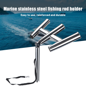 Soporte de Cañas de Pescar Ajustable de 3 Tubos de Acero Inoxidable para Barcos - Product Image 5