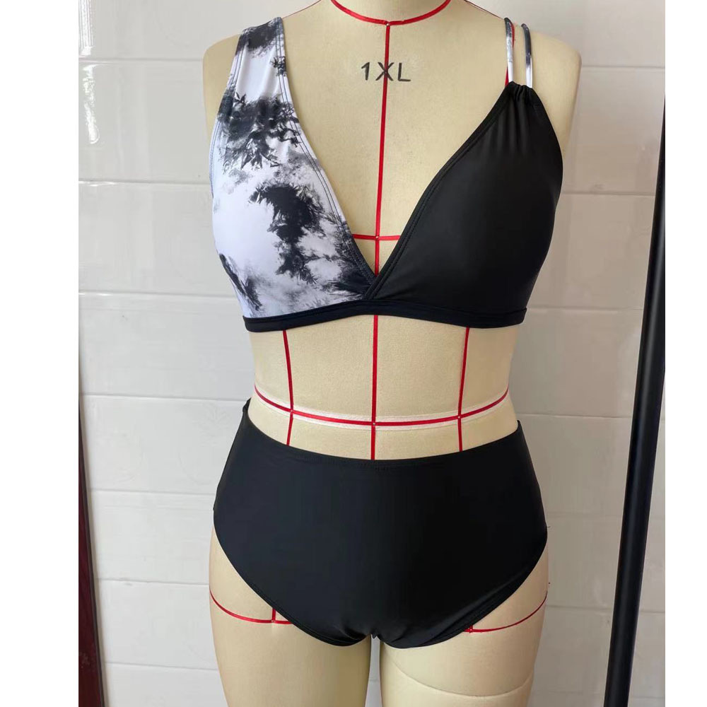 2022 new sexy lace up women's split swimsuit with bra wholesale Eco Friendly Recycled Nylon Swimwear
