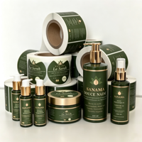 Étiquettes cosmétiques personnalisées imperméables, autocollants en vinyle adhésifs pour bouteilles de soins de la peau de marque privée, étiquettes d'emballage cosmétique