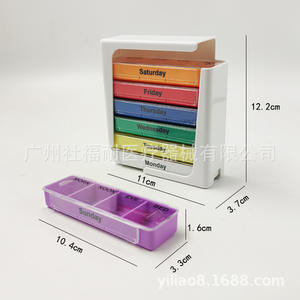 Pastillero Portátil Personalizable de 28 Compartimentos con Color 3D, Caja de Almacenamiento de Pastillas Desmontable con Impresión de Logotipo - Product Image 4