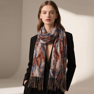 Custom Logo Designer Traditional Scarves & <b>Shawls</b> Winter Warm With Long Tassel Woven Wool Bandanas Hijab for <b>women</b> - Product Image 3