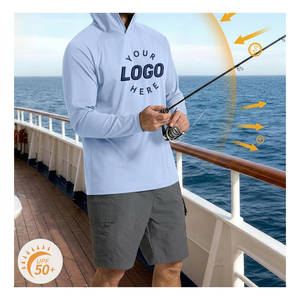 T-shirt <span class=keywords><strong>de</strong></span> pêche décontracté personnalisé en polyester pour hommes, à manches longues, protection solaire UPF 50, avec trou pour le pouce, vente en gros - Product Image 2