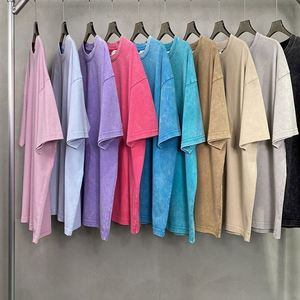 Design Luxury Heavy Cotton Short Hombre T-shirt 230g <b>Acid</b> Washed High Street <b>Drop</b> Shoulder Oversized Knitted Long Tshirts - Product Image 4