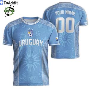 Maillot <span class=keywords><strong>de</strong></span> football <span class=keywords><strong>de</strong></span> <span class=keywords><strong>l</strong></span>'équipe nationale d'Uruguay pour la <span class=keywords><strong>Coupe</strong></span> <span class=keywords><strong>du</strong></span> <span class=keywords><strong>monde</strong></span> 2026, uniforme <span class=keywords><strong>de</strong></span> football pour hommes, drapeau national, maillot tendance, vêtements <span class=keywords><strong>de</strong></span> football OEM pour adultes et fans, t-shirt - Product Image 2