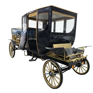 Venta de Fábrica: Carroza Eléctrica Negra de Lujo Estilo Caballo Real, Carroza Retro Eléctrica de Alta Calidad para Turismo - Product Image 1