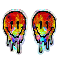 Sacs Mylar holographiques à fermeture éclair circulaire découpés sur mesure, en aluminium PET/PE de qualité alimentaire, à l'épreuve des enfants, avec logo personnalisé, jetables pour le sucre