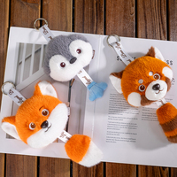 Pendentif de dessin animé, jouet en peluche, renard mignon, raton laveur, porte-monnaie, sac à dos personnalisé, porte-clés en peluche, poupée, jouets