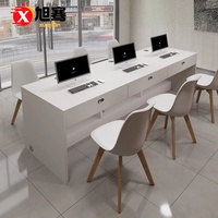Comptoir de réception, poste de travail partagé pour 3 personnes, mobilier de bureau commercial, bureau simple, table de bureau pour entreprise
