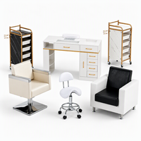 Nouvelle Offre Spéciale : Ensemble Complet de Mobilier de Salon de Manucure Moderne et Minimaliste en Bois avec Table de Manucure Durable pour Salon de Beauté