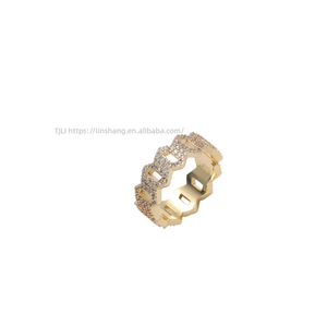 Hip-hop <b>Ring</b>, Rhombus Women's Index <b>Finger</b> <b>Ring</b>, Geometric Art Zircon <b>Ring</b>. - Product Image 3