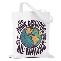 Sac fourre-tout portable en toile Christian avec imprimé Jésus et Limonade pour l'église et les sorties quotidiennes