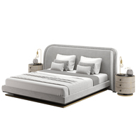 Meubles de chambre à coucher de luxe Foshan Lit design Villa minimaliste moderne Lit en cuir Queen King Lit de luxe