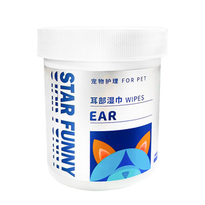Toallitas divertidas para limpiar las orejas de Star, 120 unidades, limpieza profunda para gatos y perros - Product Image 1