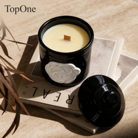 Personalisierte schwarze Glas-Sojawachs-Aromatherapiekerze mit Logo – Eigenmarke OEM/ODM, niedrige Mindestbestellmenge, Großhandel Guangdong, individuelle Form für Zuhause und Feiertage