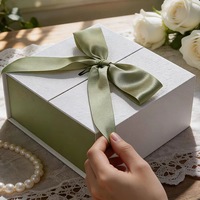 Boîte cadeau magnétique pliable écologique personnalisée avec ruban pour bijoux, accessoires de mode, emballage en boîte en papier
