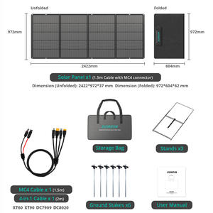 Panel Solar Sorein de 400 Vatios, Paneles Solares Portátiles para Camping, Panel Solar Plegable de 60W Impermeable - Product Image 6