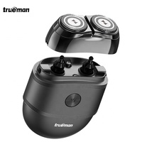 Rasoir Électrique Rotatif USB Professionnel Trueman, Lames Japonaises Jumelées, IPX7, Rechargeable, 60 min, Lavable, Pour Maison et Hôtel