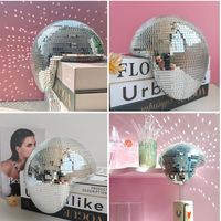 Boule disco réfléchissante en mousse et verre écologique faite à la main pour Noël/Nouvel An, décoration moderne pour la maison, chambre/bureau/salon