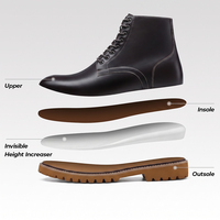 Bottes rehaussantes pour hommes en cuir de haute qualité, style professionnel, vente en gros d'usine, augmentation de la taille de 7 cm/2,76 pouces