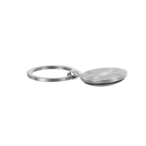 Porte-clés en alliage personnalisé avec logo Diamond Rhythm, pendentif rond en verre argenté de 2,5 cm, cadeau personnel pour hommes et femmes, accessoire tendance - Product Image 3