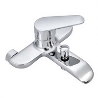 Robinet de douche monocommande en laiton chromé avec cartouche céramique pour hôtels, salles de bain et ensembles bain-douche