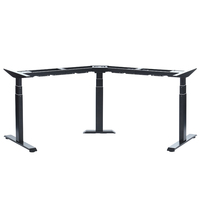Mécanisme manuel ADA pour coin de bureau, pieds de table réglables en hauteur et en angle, cadre de bureau debout en forme de L pour la maison et le bureau