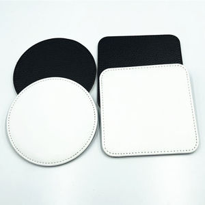 White Leather Square Coasters for Sublimation Promotional Cup Mat and Mugs Pad for Drinks & Beverages