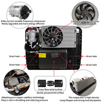 Climatiseur de toit pour camion 8000 BTU DC 12/24V avec compresseur scroll électrique, modèle D4000, refroidissement ultra-efficace pour cabine et stationnement
