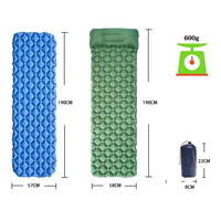 Matelas de camping gonflable pliable moderne et léger avec oreiller intégré, coussin d'air portable, tapis de couchage imperméable pour sac à dos