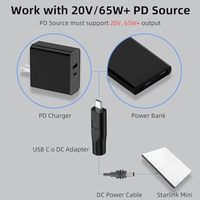 2 Pack Usb C Mannelijke Dc Vrouwelijke Voedingskabel Adapter Nieuwe Pc Compatibel 20V/65W + Type-C Pd Bron Werkt Starlink Mini Desktop Laptop