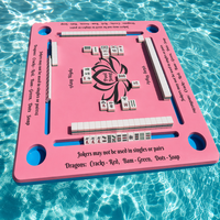 Table de jeu de mahjong et de dominos pliable et portable en caoutchouc, moderne et personnalisée, pour bord de piscine, écologique, durable, résistante à l'eau, pour 4 joueurs