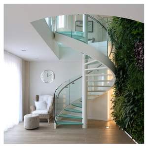 Escalier <span class=keywords><strong>en</strong></span> colimaçon moderne de haute qualité avec structure <span class=keywords><strong>en</strong></span> acier et marches <span class=keywords><strong>en</strong></span> bois pour projets d'hôpitaux, villas et appartements - Haute résistance 300 <span class=keywords><strong>lb</strong></span> - Product Image 1