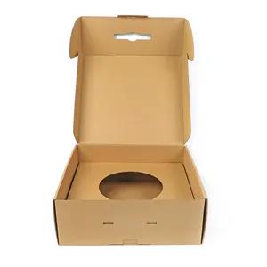 무료 샘플 크래프트 골판지 모양 피자 포장 종이 상자 카우보이 모자 상자