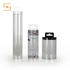 Tubo Cilindrico in Plastica Trasparente Personalizzato con Tappo a Scatto per Confezionamento di Stoviglie - Product Image 2