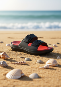 Sandali Unisex in EVA con Doppio Cinturino, Comodi, Estivi, Casual, Punta Aperta, con Fibbia, Tinta Unita - Product Image 2