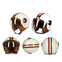 Casques de moto électriques en ABS certifiés ECE pour grossistes, casque ouvert classique, casque de moto rétro