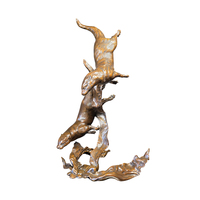 Statue de figure humaine abstraite contemporaine en bronze sur mesure grandeur nature pour l'affichage dans les halls commerciaux