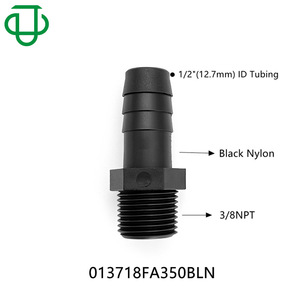 Nylon <b>Plastic</b> 3/8 Npt Threaded Fluid Piping Connector External Thread Straight Through Pagoda Type For <b>Rubber</b> Hose - Product Image 5