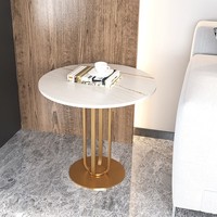 Meubles de salon au design minimaliste moderne, cadre en métal, tables basses rondes multifonctionnelles, petites tables d'appoint